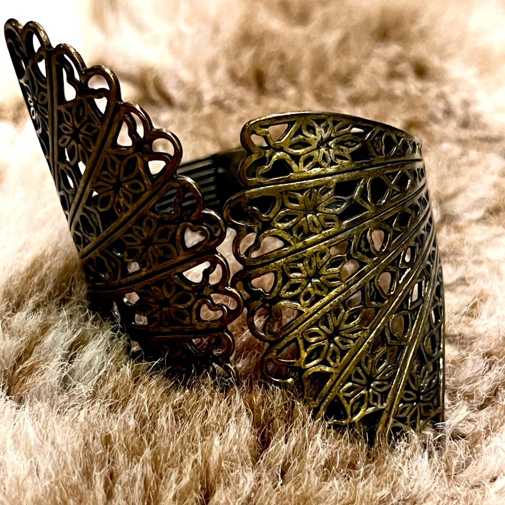 Peacock Wing Cuff Bracelet